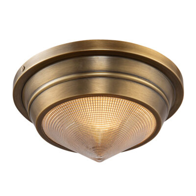 Farncote Vintage Brass Ceiling Flush Light