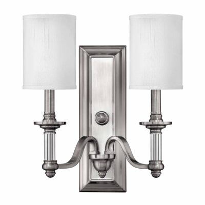 Farnleigh Twin Wall Light Brushed Nickel