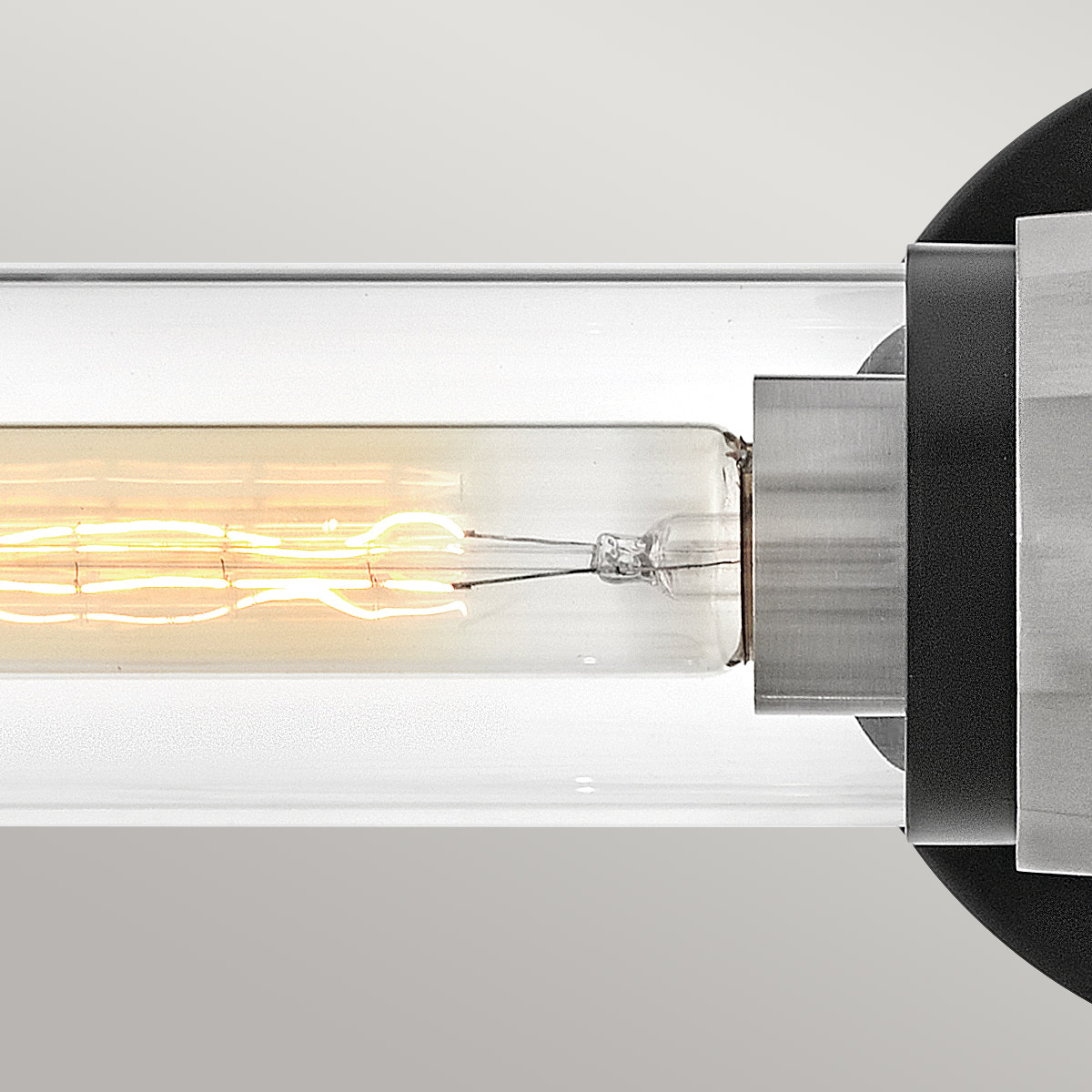 Farringdon Contemporary Twin Wall Light Black With Brushed Nickel Farringdon Contemporary Twin Wall Light Black With Brushed Nickel — detail view