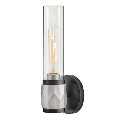 Farringdon Contemporary Wall Light Black With Brushed Nickel