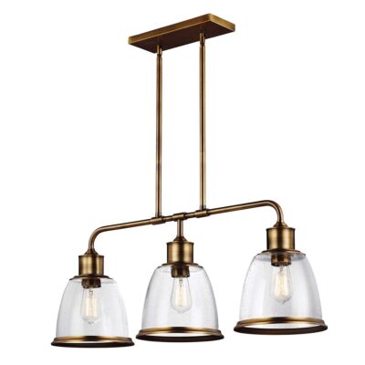 Farringstone Industrial Aged Brass 3 Light Island Chandelier