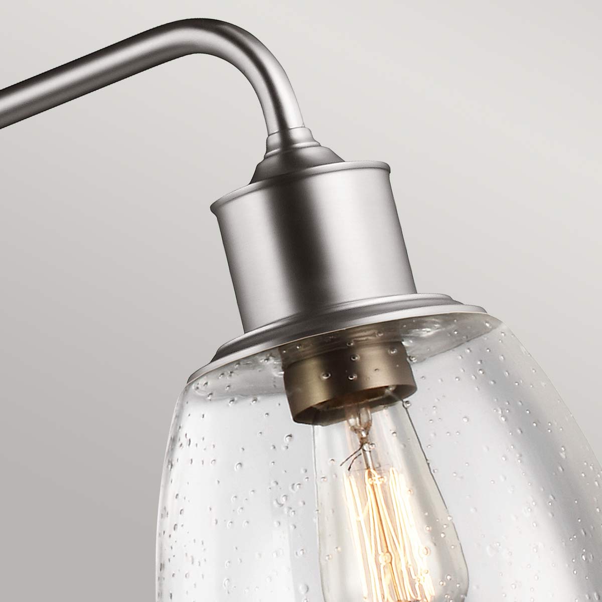 Farringstone Industrial Three Light Island Chandelier Satin Nickel Farringstone Industrial Three Light Island Chandelier Satin Nickel — detail view