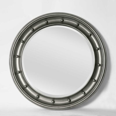 Farringstone Round Studded Mirror Burnt Silver