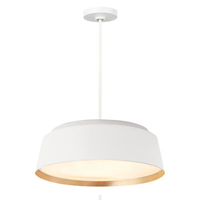 Farrowgate Hamptons Drum Pendant Matte White & Gold