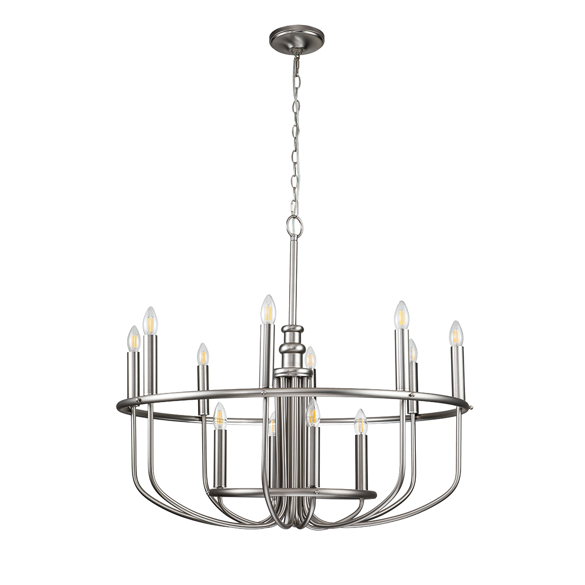 Federal Row Hamptons 12 Light Chandelier Brushed Nickel Federal Row Hamptons 12 Light Chandelier Brushed Nickel