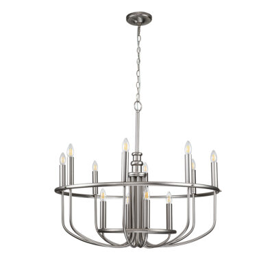 Federal Row Hamptons 12 Light Chandelier Brushed Nickel