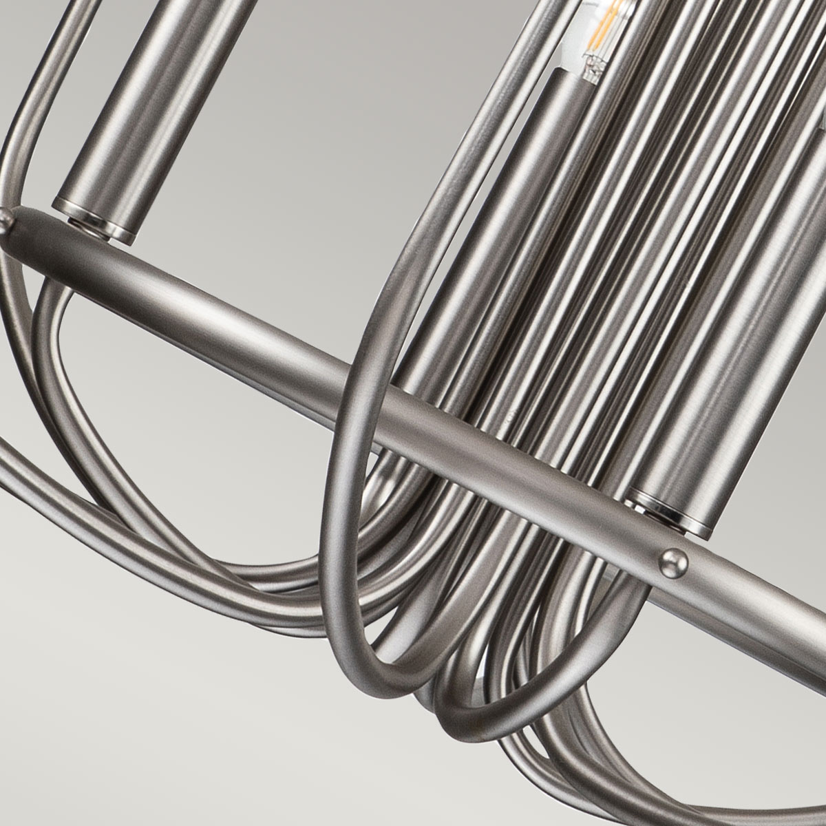 Federal Row Hamptons 12 Light Chandelier Brushed Nickel Federal Row Hamptons 12 Light Chandelier Brushed Nickel — detail view