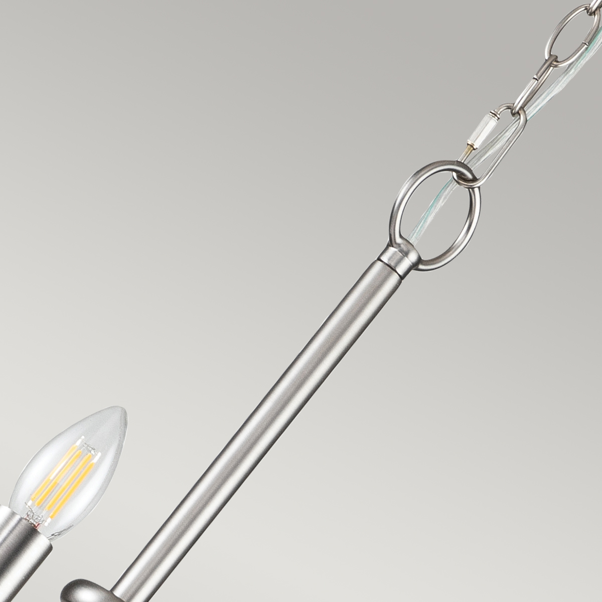 Federal Row Hamptons 12 Light Chandelier Brushed Nickel Federal Row Hamptons 12 Light Chandelier Brushed Nickel — detail view
