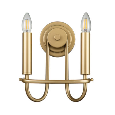 Federal Row Hamptons Twin Arm Wall Light Natural Brass