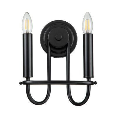 Federal Row Twin Arm Wall Light Black