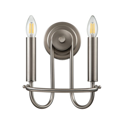 Federal Row Twin Wall Light Brushed Nickel