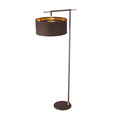 Fenchurch Contemporary Cantilever Floor Lamp Brown and Polished Brass