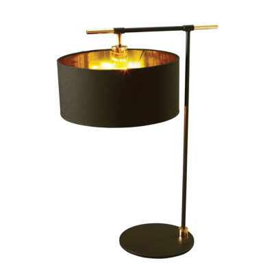 Fenchurch Contemporary Table Lamp Black And Brass