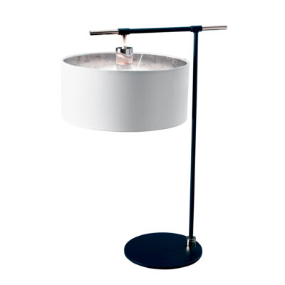 Fenchurch Contemporary Table Lamp Black and Polished Nickel
