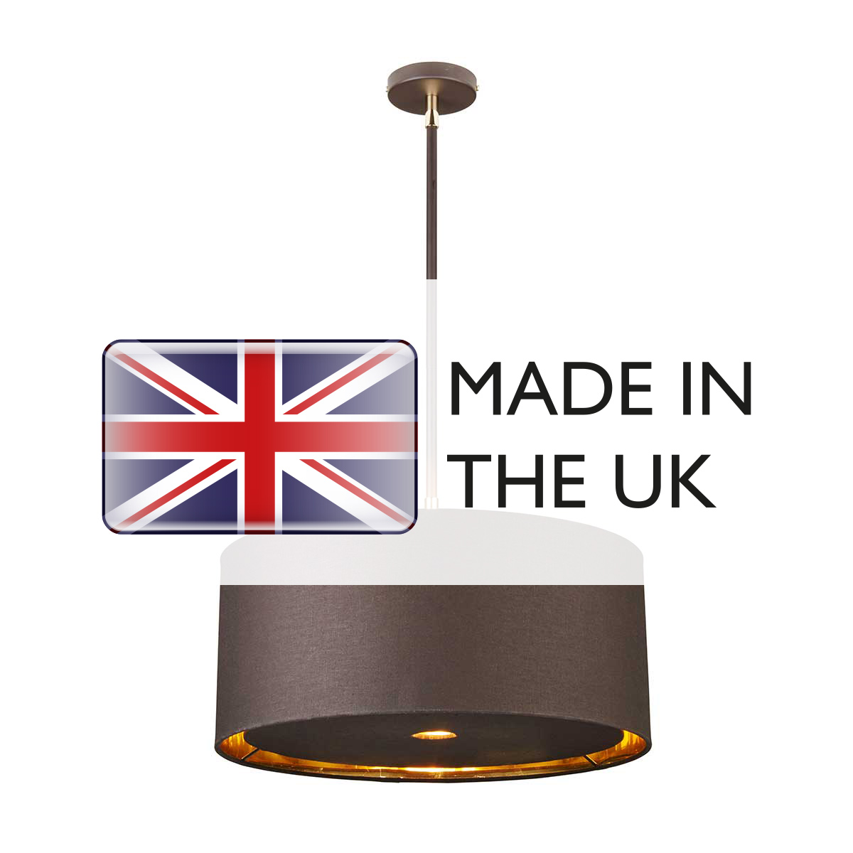 Fenchurch Hamptons Drum Pendant Brown and Polished Brass Fenchurch Hamptons Drum Pendant Brown and Polished Brass