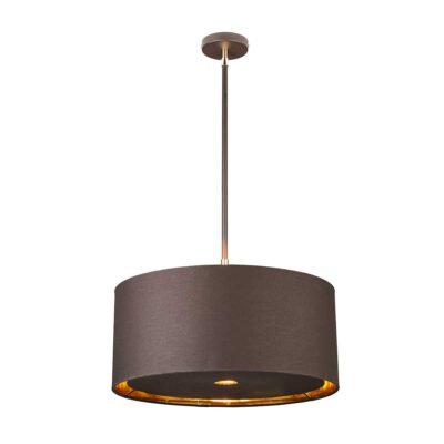 Fenchurch Hamptons Drum Pendant Brown and Polished Brass