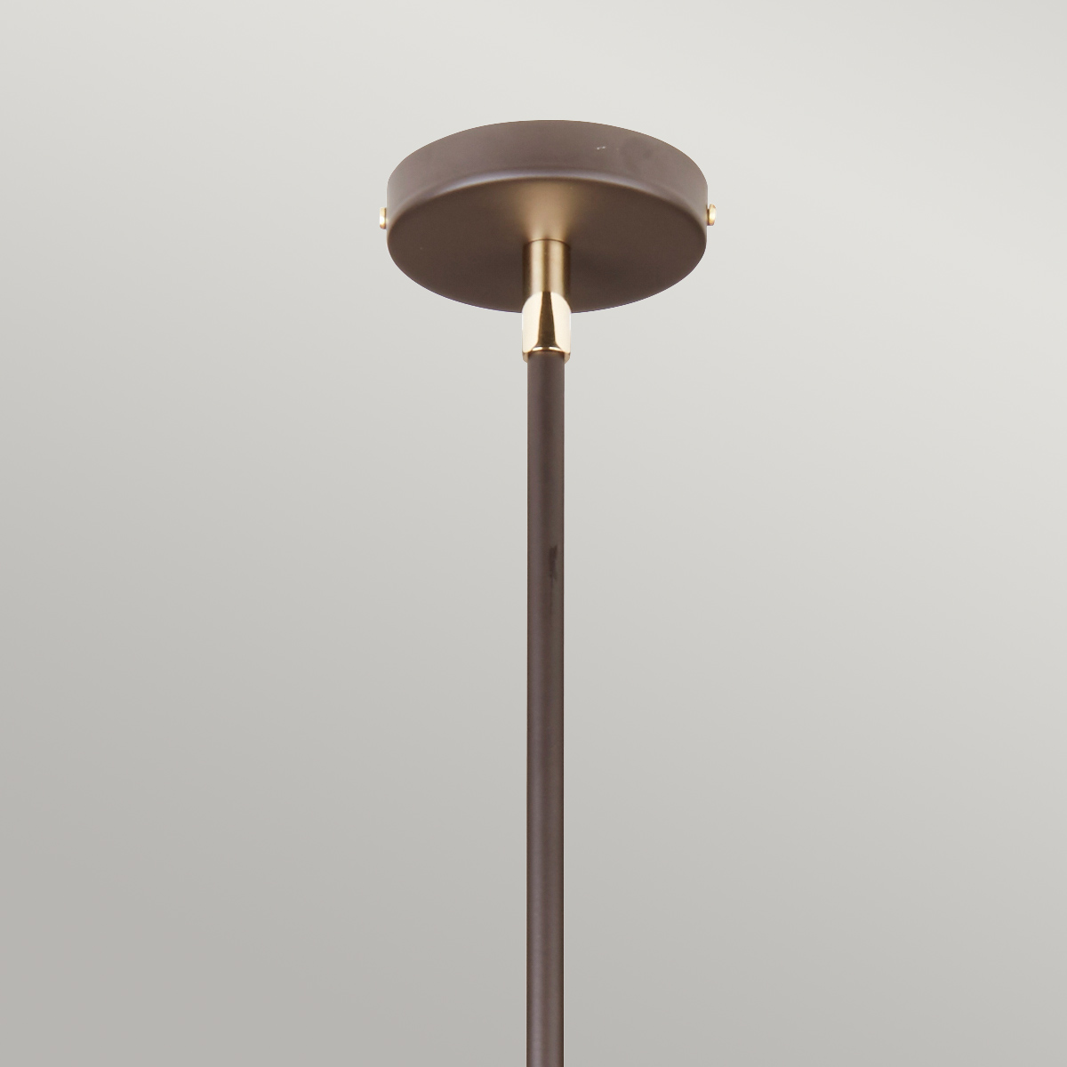 Fenchurch Hamptons Drum Pendant Brown and Polished Brass Fenchurch Hamptons Drum Pendant Brown and Polished Brass — detail view