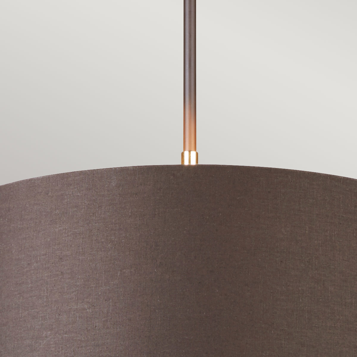 Fenchurch Hamptons Drum Pendant Brown and Polished Brass Fenchurch Hamptons Drum Pendant Brown and Polished Brass — detail view