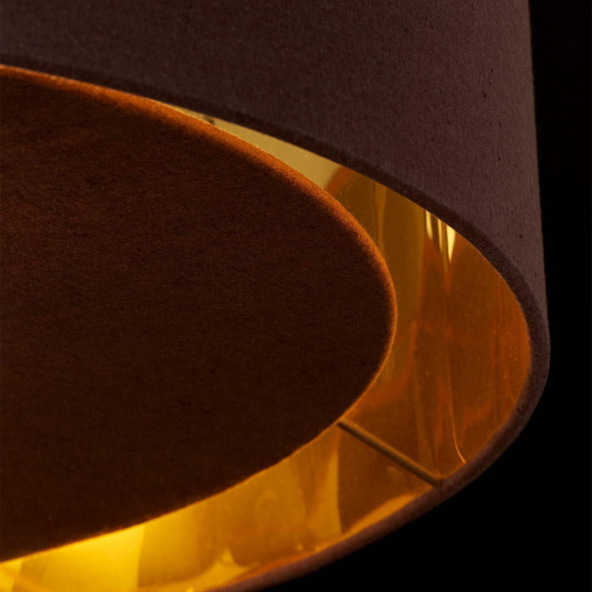 Fenchurch Hamptons Drum Pendant Brown and Polished Brass Fenchurch Hamptons Drum Pendant Brown and Polished Brass — detail view