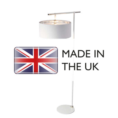 Fenchurch Hamptons Floor Lamp White and Polished Nickel