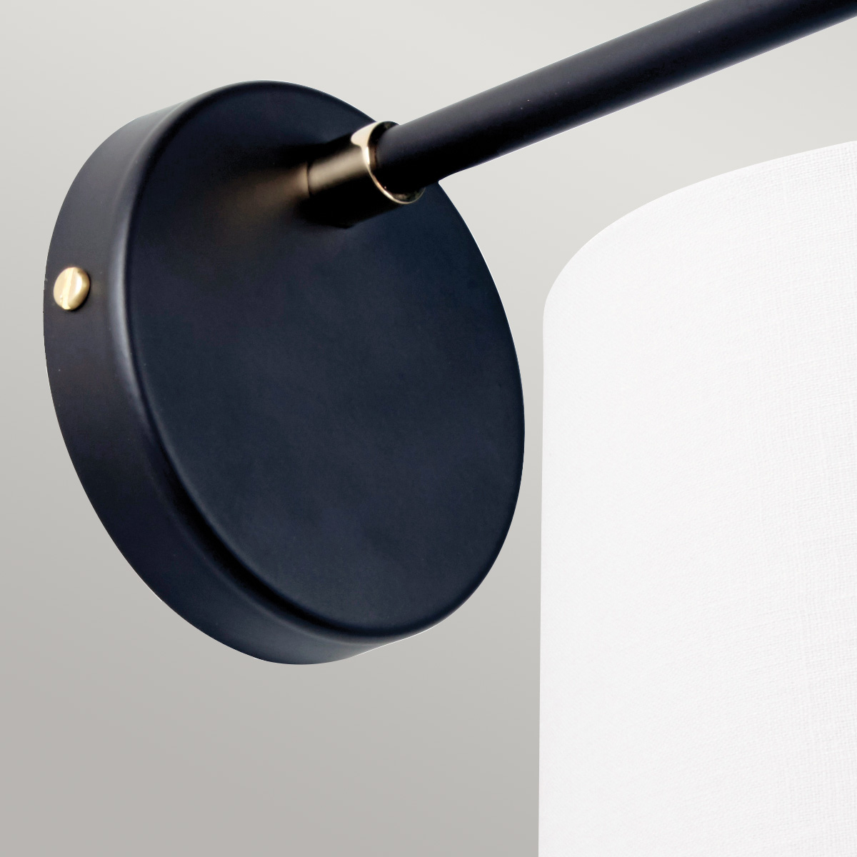 Fenchurch Hamptons Wall Light Black and Polished Nickel with White Shade Fenchurch Hamptons Wall Light Black and Polished Nickel with White Shade — detail view