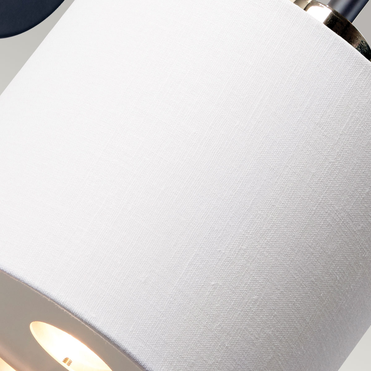Fenchurch Hamptons Wall Light Black and Polished Nickel with White Shade Fenchurch Hamptons Wall Light Black and Polished Nickel with White Shade — detail view