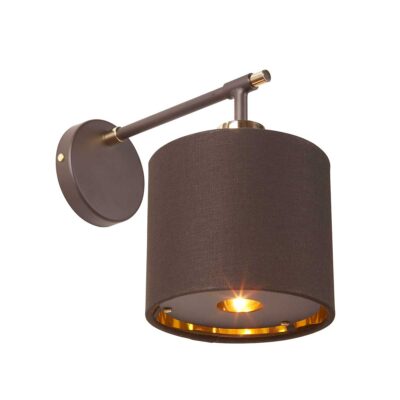 Fenchurch Transitional Wall Light Brown and Polished Brass