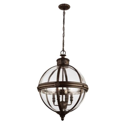 Fenmoor French Provincial Glass Globe Chandelier Bronze