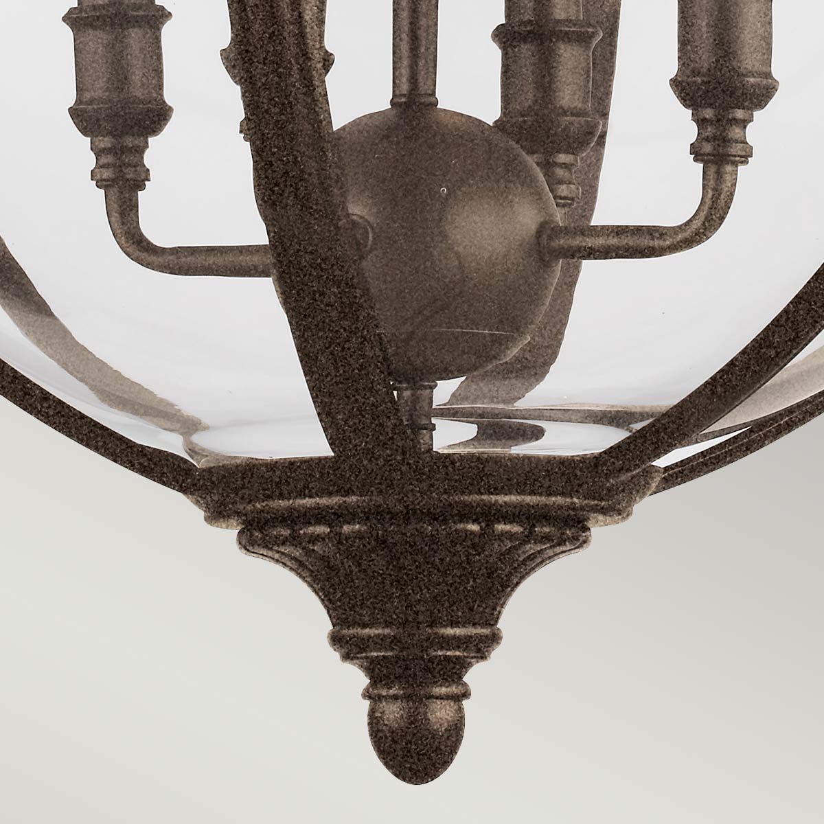 Fenmoor French Provincial Glass Globe Chandelier Bronze Fenmoor French Provincial Glass Globe Chandelier Bronze — detail view