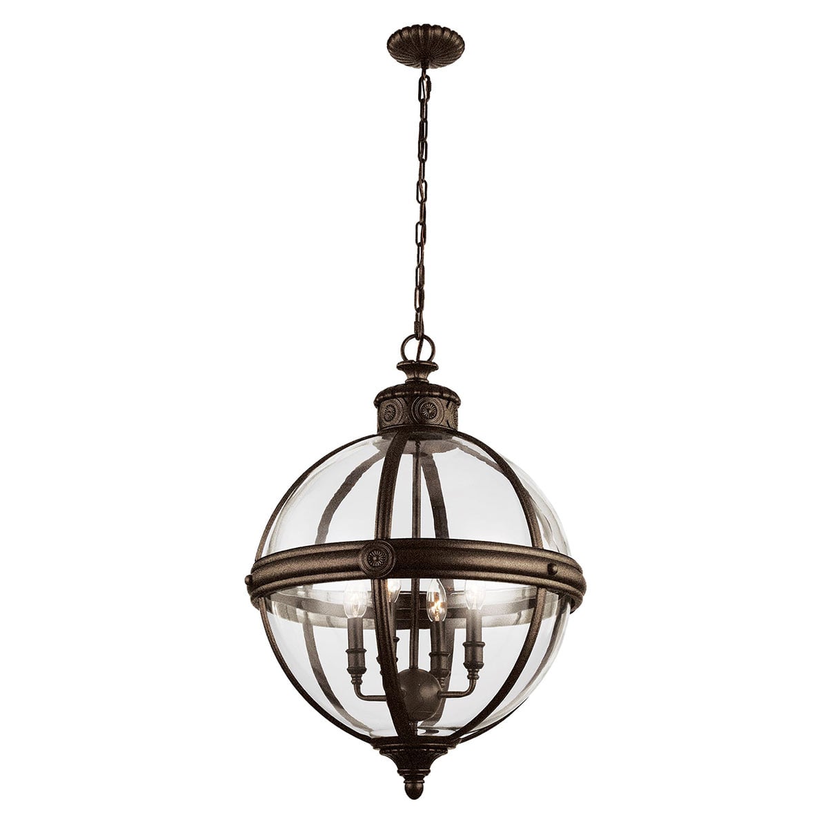Fenmoor French Provincial Glass Globe Chandelier Bronze