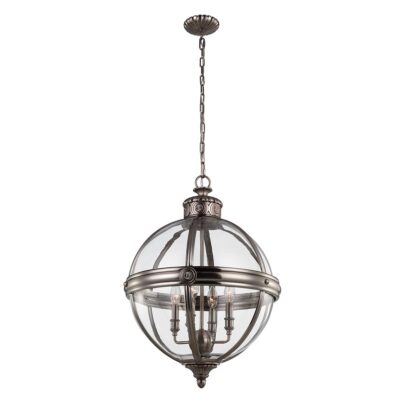 Fenmoor Victorian Glass Globe Chandelier Antique Nickel