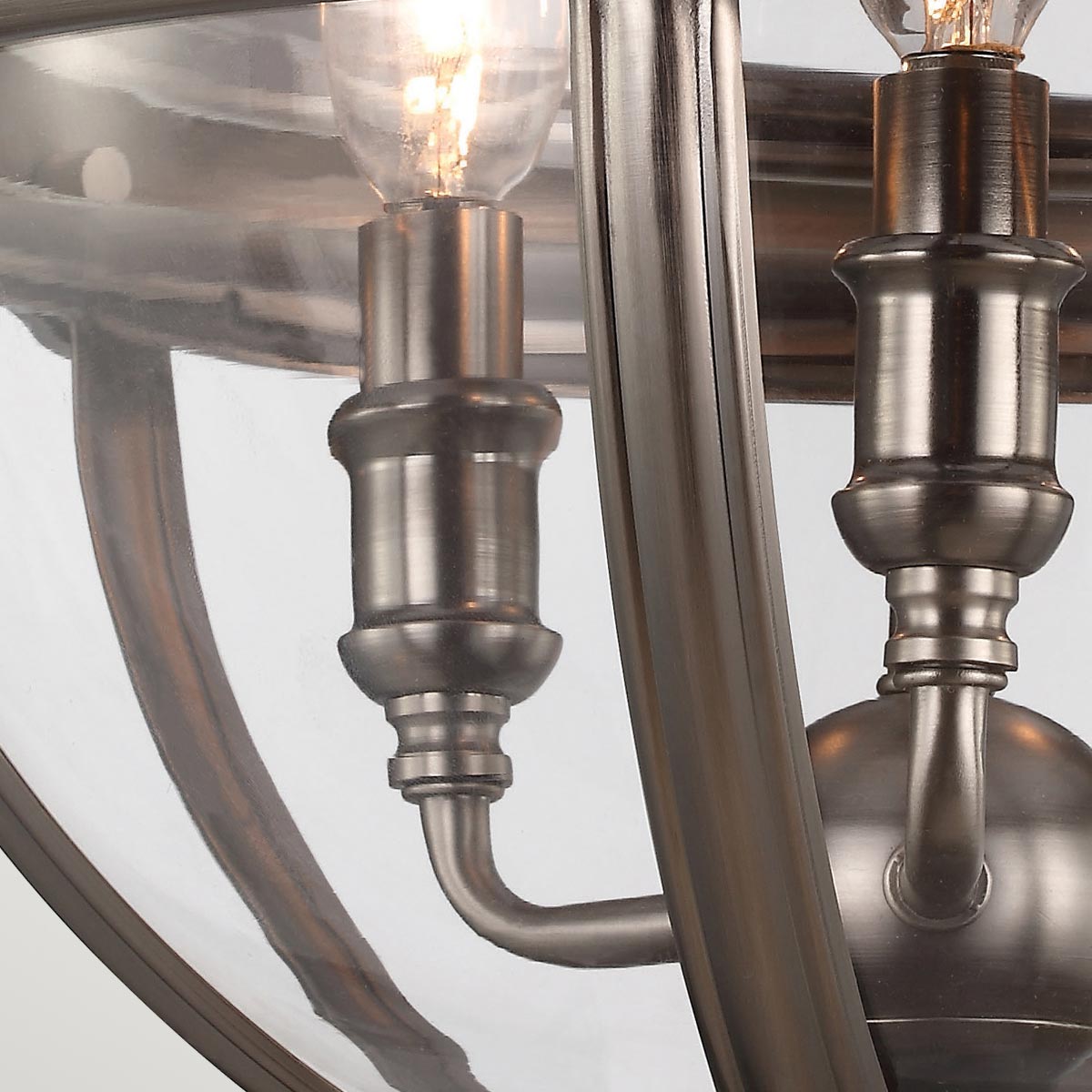 Fenmoor Victorian Style Glass Globe Chandelier Antique Nickel Fenmoor Victorian Style Glass Globe Chandelier Antique Nickel — detail view