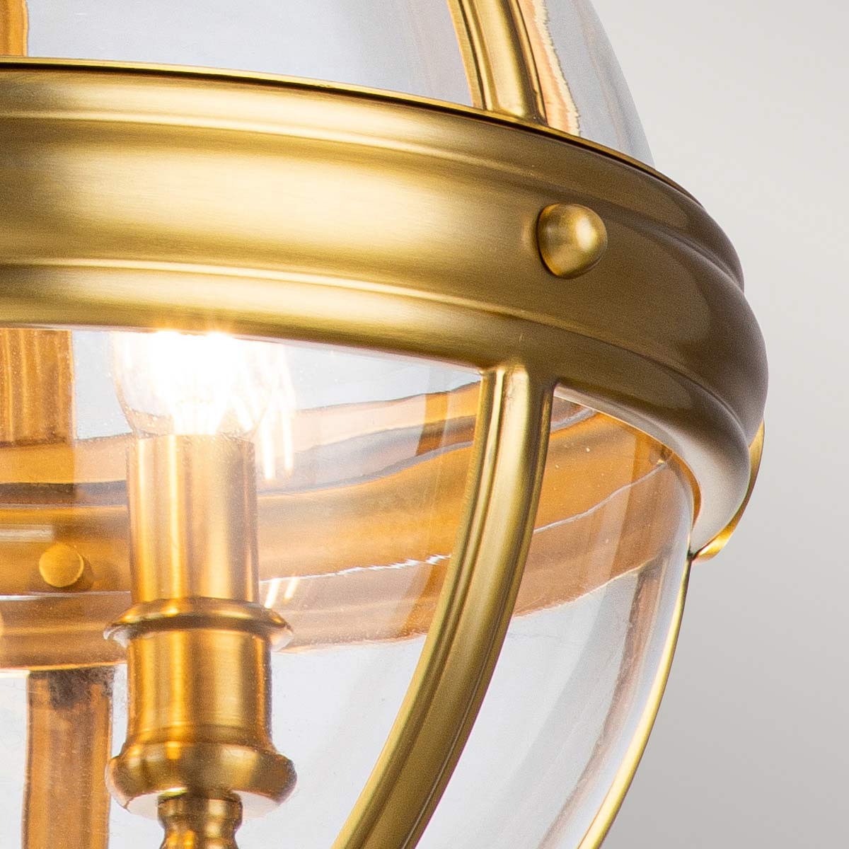 Fenmoor Victorian Style Glass Globe Chandelier Burnished Brass Fenmoor Victorian Style Glass Globe Chandelier Burnished Brass — detail view