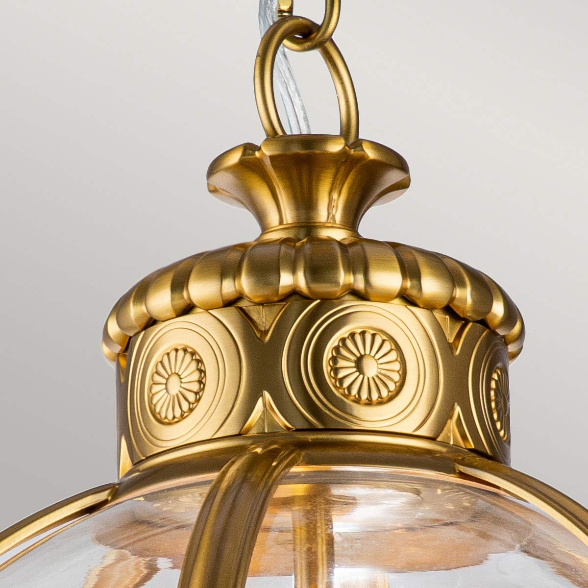 Fenmoor Victorian Style Glass Globe Chandelier Burnished Brass Fenmoor Victorian Style Glass Globe Chandelier Burnished Brass — detail view