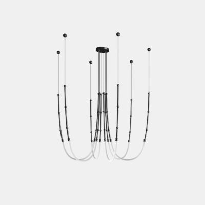 Ferndown Contemporary 6 Light Cluster Pendant Matte Black