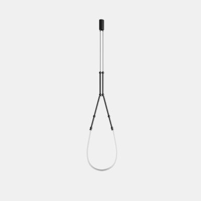 Ferndown Contemporary Loop Pendant Light Matte Black And Matte White