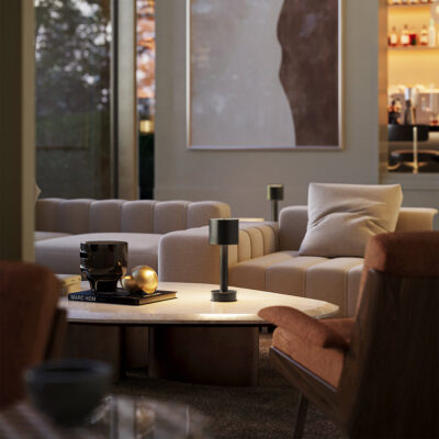Ferndown Cordless Bronze Table Lamp — in situ view