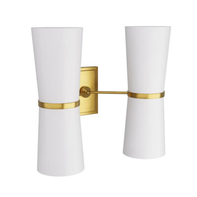 Ferngrove Retro Modern Double Wall Light Antique Brass