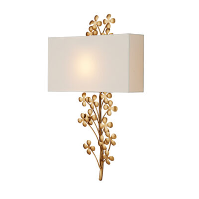 Fernvale Hamptons Floral Wall Light Gold Leaf