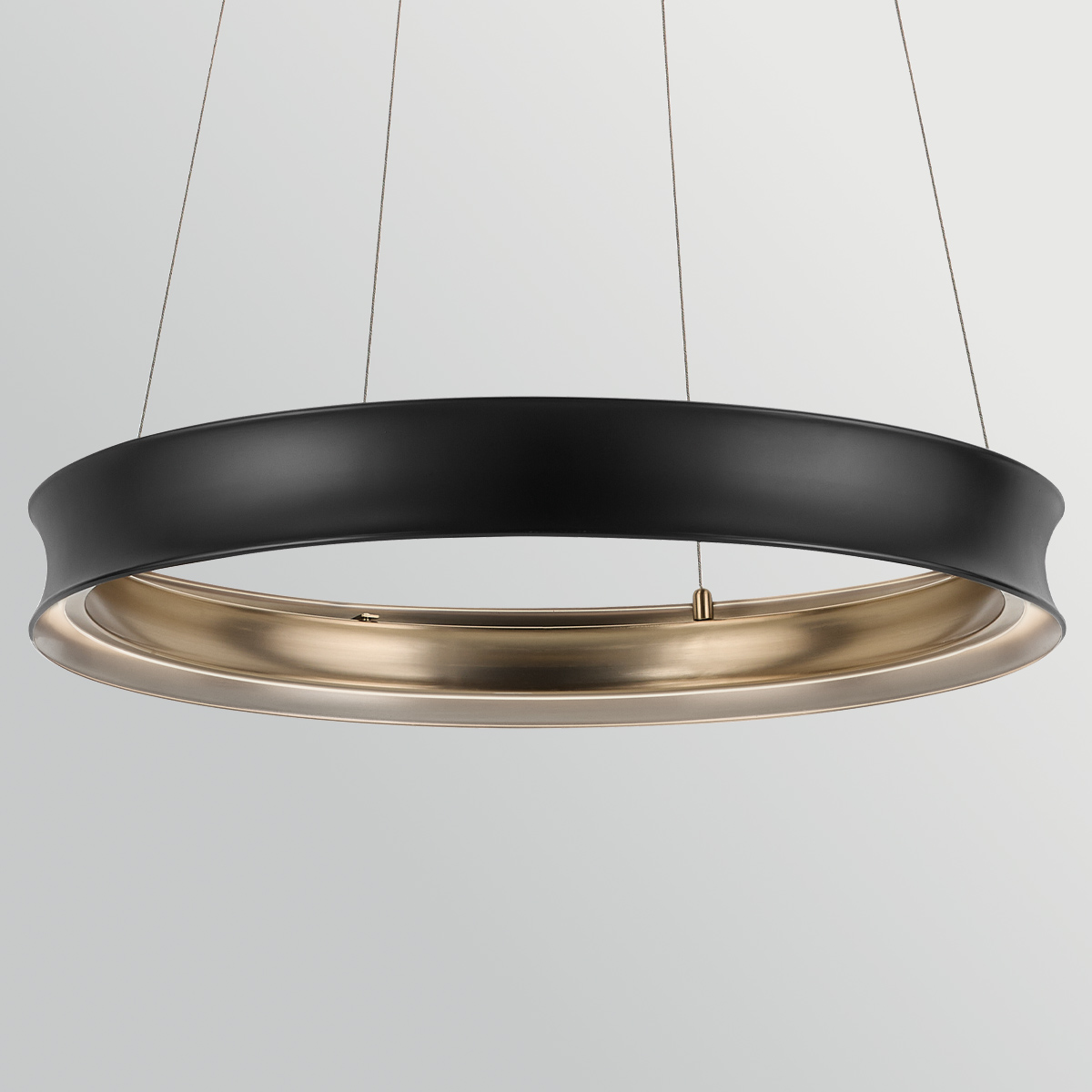 Feronne Black Ring Pendant With Champagne Bronze Inner Band Feronne Black Ring Pendant With Champagne Bronze Inner Band — detail view