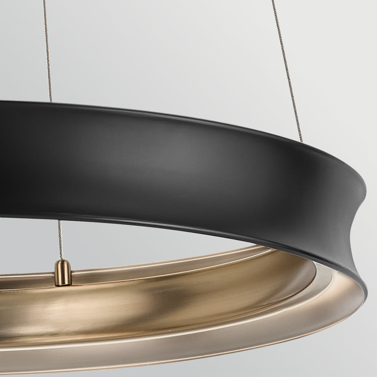 Feronne Black Ring Pendant With Champagne Bronze Inner Band Feronne Black Ring Pendant With Champagne Bronze Inner Band — detail view