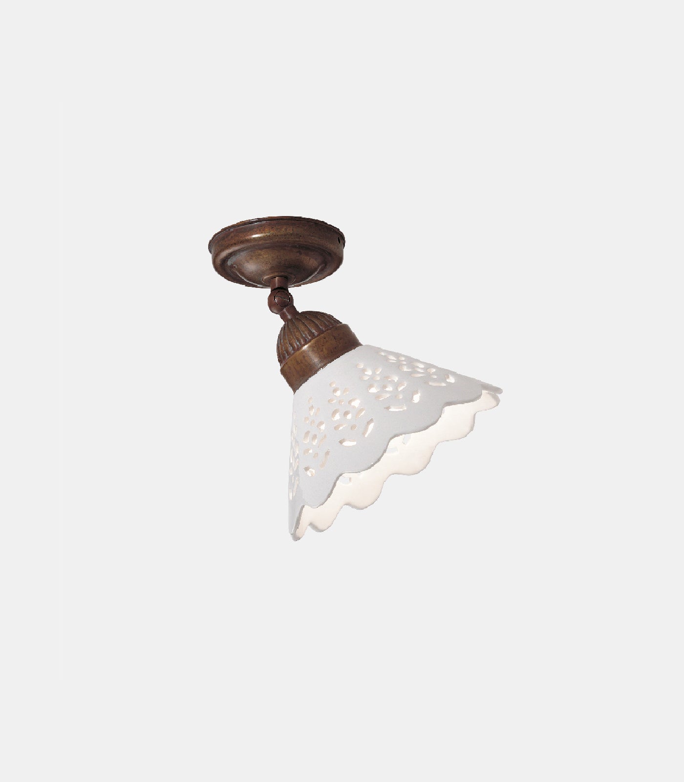 Ferrara French Provincial Ceiling Light Antique Brass and White Ceramic Ferrara French Provincial Ceiling Light Antique Brass and White Ceramic