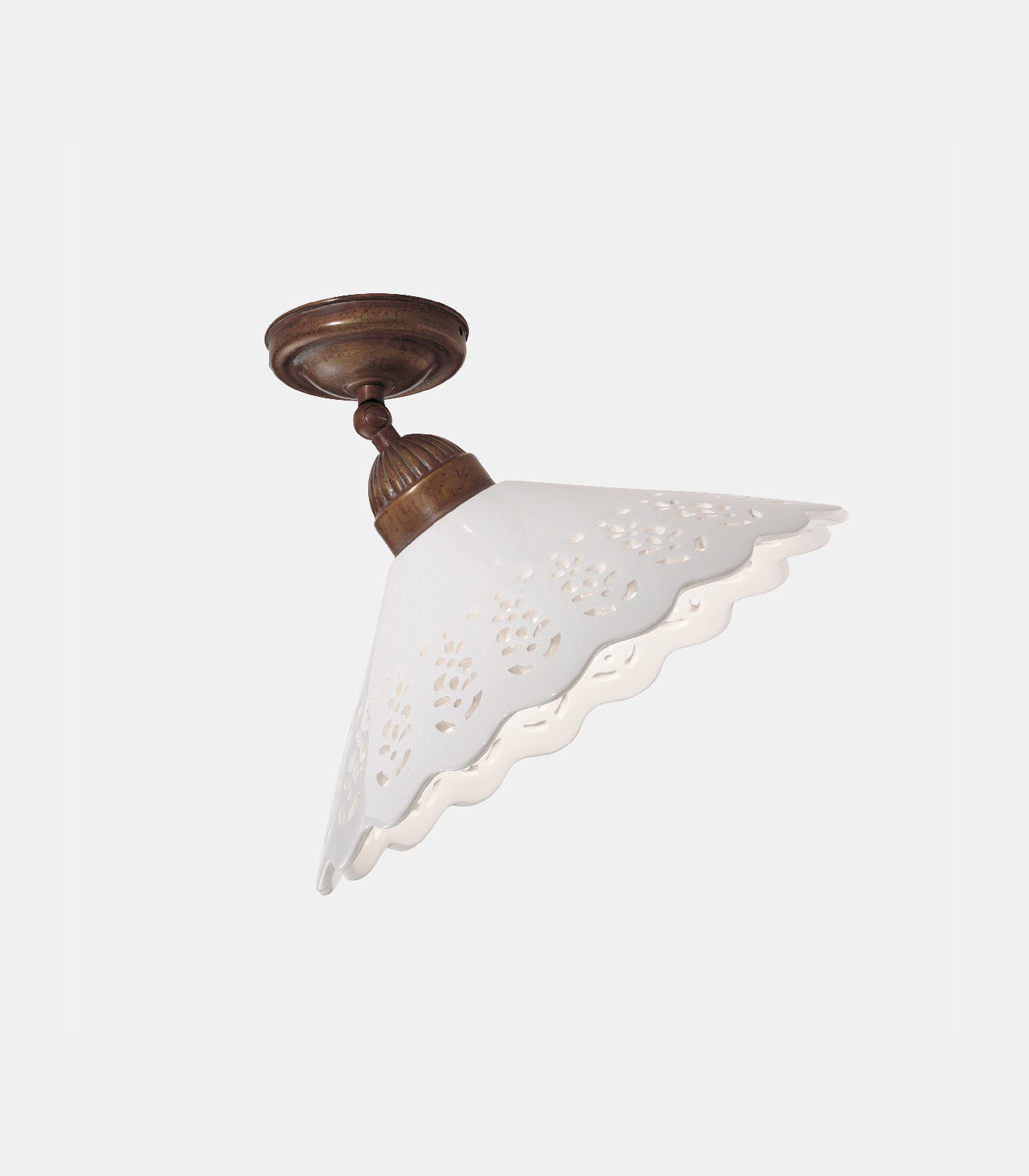 Ferrara French Provincial Ceiling Light Antique Brass and White Ceramic Ferrara French Provincial Ceiling Light Antique Brass and White Ceramic