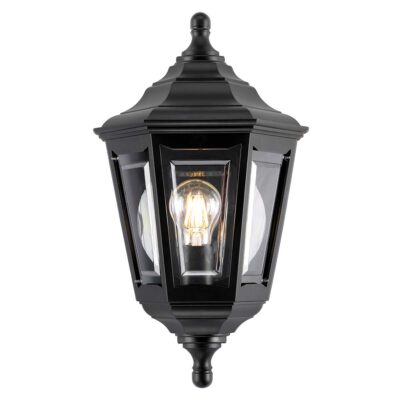 Ferrymead Traditional Flush Outdoor Wall Lantern Black