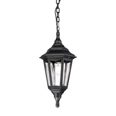 Ferrymead Traditional Hexagonal Chain Lantern Black