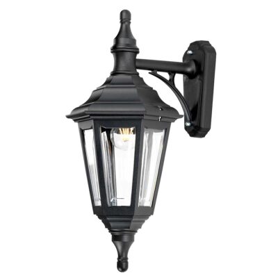 Ferrymead Traditional Hexagonal Outdoor Wall Lantern Black