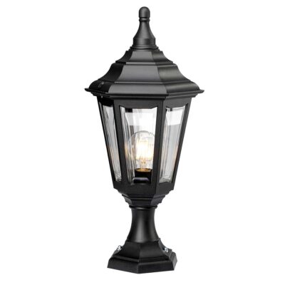 Ferrymead Traditional Outdoor Pedestal Lantern Black