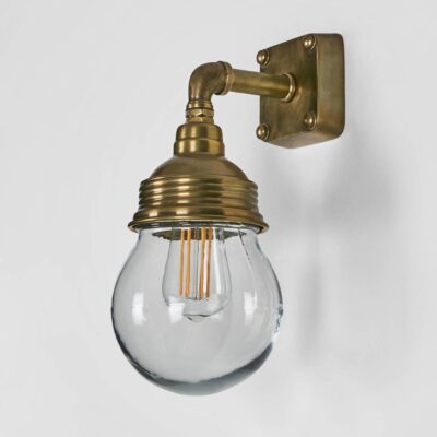 Flemington Industrial Outdoor Wall Light Antique Brass