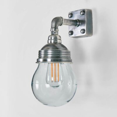 Flemington Industrial Outdoor Wall Light Antique Silver