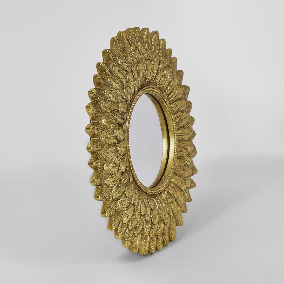 Fleurance French Provincial Gilt Feather Sunburst Mirror Fleurance French Provincial Gilt Feather Sunburst Mirror